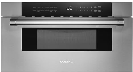 COSMO COS-MWD3012GSS 30 in. Haven Collection 1.2 cu. ft. Built-in Microwave Drawer, Presets, Touch Controls, Defrosting Rack, Stainless Steel