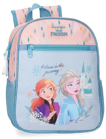 Joumma Disney Frozen Believe in The Journey förskoleryggsäck anpassningsbar till vagn blå 23 x 28 x 10 cm polyester 6,44 L, Blå, Anpassningsbar förskoleryggsäck