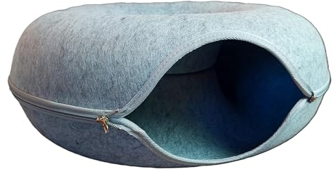 Katzenhöhle Katzenbett Tierheim Tierhöhle SIMIT mit Reißverschluss Katzentunnel Rund Filz