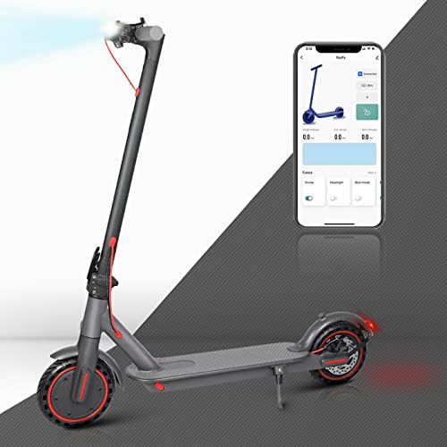 Electric Scooter Adults 8.5” Solid Tires 3 Speed Modes 25-30Km Range Foldable Electric Scooter 350W Motor E Scooter with APP Double Braking Max Load 120Kg