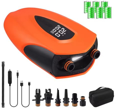 12000mAh SUP Pumpe Elektrisch,20 PSI Hochdruck Elektrische SUP Luftpumpe,Schnelles Aufladen SUP Pumpe Elektrisch mit Akku,Auto-Off für Aufblasbare Stand Up Paddle Boards, Boote, Kajak, Kitesurf (A)