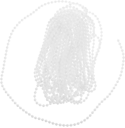 Ciieeo Catena di Perline per Tenda a Rullo Bianca in Pom, con Connettori, Flessibile e Facile da Installare per Tende Verticali e Veneziane
