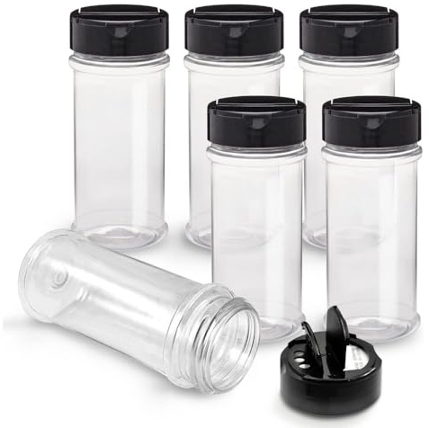12 Pack 3.4oz / 100 ml Spice Jar, Plastic Seasoning Bottle, BBQ Powder Shaker Bottle, Containers for Herbs, Glitters