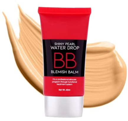 Shiny Pearl Waterdrop BB Foundation with SPF 15 | Lightweight, Non-Greasy, Long-Lasting Blemish Balm Cream | Enriched with Jojoba Seed Oil for Face Makeup (Classic Ivory, 40ml)