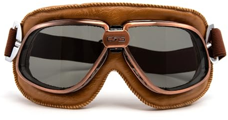 evomosa Motorradbrille Vintage Old School Retro-Brille für Sport Rennsport Offroad Pilotenbrille