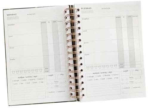 SOIMISS Carnet de Notes Portable pour Fitness avec Agenda Spiralé Planificateur Santé et Suivi Entraînement Organiseur Léger pour Gestion Quotidienne et Objectifs Couleur Aléatoire