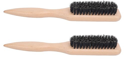 Skäggborste Mustaschborste Skäggvårdsborste Professionell kvalitet Ergonomiskt handtag Mjukt borst för män Styling Resevänligt bokträ syntetiskt hår 2 st.