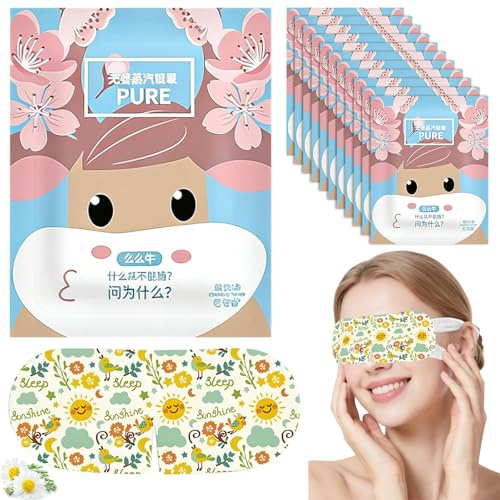 30 Packs Self Heating Eye Mask Disposable Soothing Moisturizing Steam Heat Eye Mask for Dry Eyes Puffiness Relief Stress Eye Fatigue Migraine (Green/Unscented)
