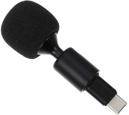 Beavorty Typ C-mikrofon Flexibel, Leicht, Tragbar, Omnidirektional für Live | Schwarz, mit Schwammhülle und Metallgehäuse, Typ C-stecker, Ic Chip, für Laptop, Smartphone und Tablette