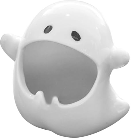 SUPVOX Ceramic Ghost Ashtray - Creative Spooky Decor for Halloween and Gothic Home Office - Unique Novelty Ash Holder and Key Tray - Cute Ghost Gifts for Men and Women - White