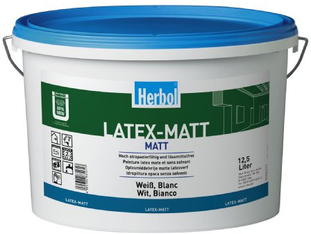 Herbol Latex Matt weiss 2,5L Latexfarbe Wandfarbe Innenfarbe D-Kl.2