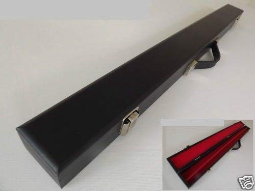 cueball16 Funda rígida Negra para Tacos de Billar de 57 Pulgadas, 2 Piezas, Interior Rojo