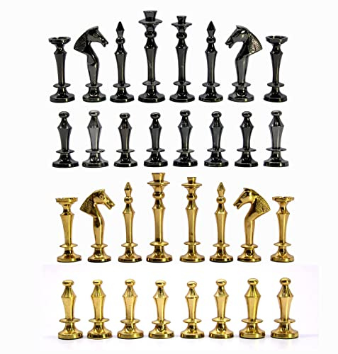 StonKraft 7 cm (2,75 tum) King Height – Collector Edition schackpjäser i mässing – lämpliga schackbräden i trä och sten finns separat av StonKraft Brand