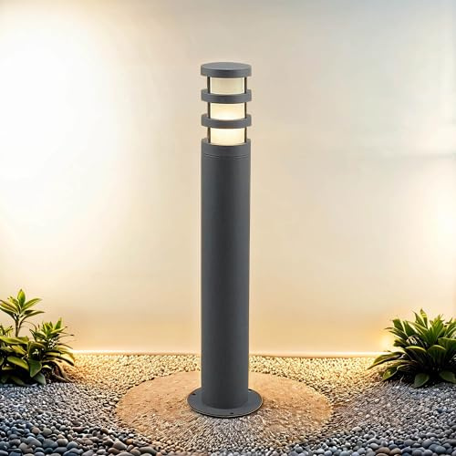 Licht-Erlebnisse Moderne Außenleuchte Anthrazit Aluminium E27 IP44 Pollerleuchte Gartenlampe Wegeleuchte
