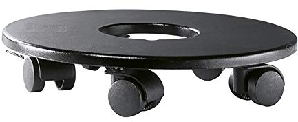 Lechuza – Support à roulettes d’Extérieur et d'Intérieur – Pour modèle Cub/Cottage/Cursivo/Classico/Premium – Coloris Noir – Ø 26 x 5,8 cm