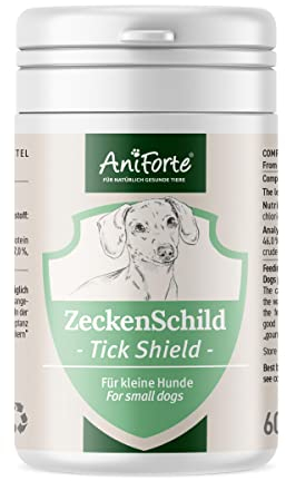 AniForte Zeckenschild für Hunde bis 10 kg 60 Kapseln – Zeckenschutz Hund, unterstützt den Schutz gegen Zecken, natürlich & effektiv für Junior, Adult & Senior geeignet