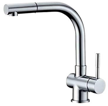 Bluewater LIRA Chrom Küchenarmatur mit Brause Küche Wasserhahn Designer Küchenarmatur Spültischarmatur Blue Water Waschtischarmatur Einhebelmischer Hochdruckarmatur Mischbatterie Spültischbatterie