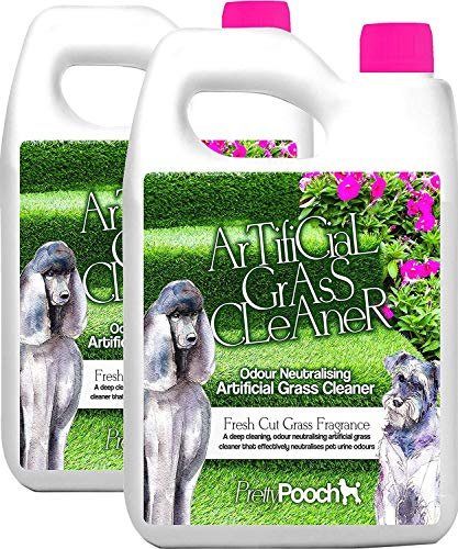 Pretty Pooch Artificial Grass Cleaner for Dogs (Fresh Cut Grass, 2 x 5 Litres) - Destroys Urine Odours & Deeply Cleans All Artificial Grass - Makes 30 Litres - Fresh Cut Grass Fragrance