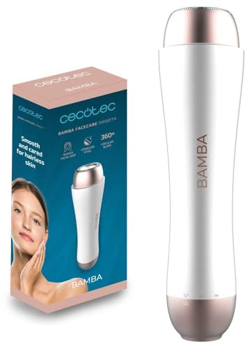 Cecotec Rasuradora facial Bamba FaceCare Smooth, Cuchilla de Acero inoxidable, Se adapta a la piel, Impermeable IPX5, Capuchón protector
