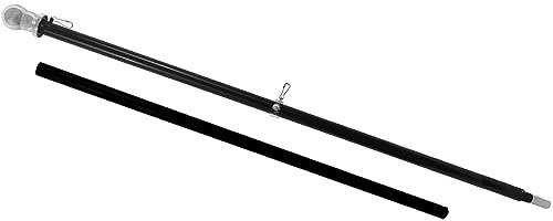 Fahnenmast mit drehbarem Stabilisator, 1,8 m, Schwarz