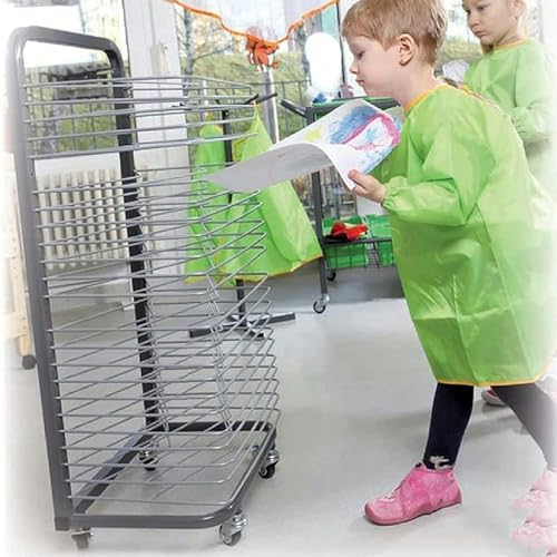 Mobiler Farbtrocknungsständer – Kunst-Trockenständer, Stabiler Metall-Kunstständer, Kunstregal-Aufbewahrungsorganisator auf Rädern, Klassenzimmer, Faltbarer Ölgemälde-Lufttrocknungsständer, platzspa