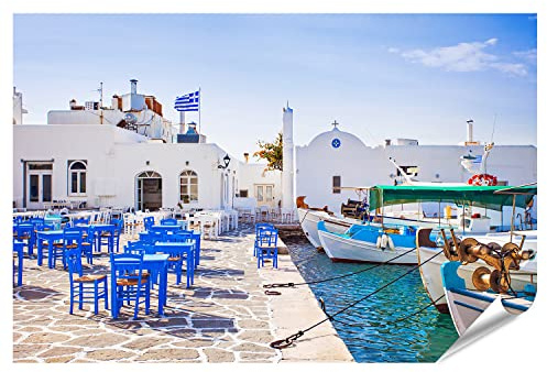 islandburner Prime XXL Bild Poster Griechisches Fischerdorf In Paros Naousa Griechenland Premium Bilder Fotodruck