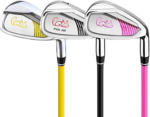 KRISOAW Junior Golf Iron with Lightweight Design for Kids, 7 Golf Club Iron for Children School Outdoor Sports (Yellow(Age 6-8))