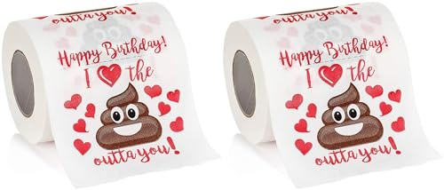 2 roll Birthday Toilet Paper, Happy Prank Toilet Paper, Happy Birthday Paper