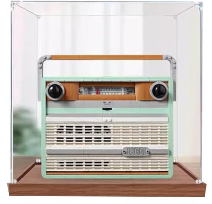 Acrylic display box, compatible with lego 10334 Vintage Radio model, self-assembling clear dust cabinet, collectible organizer (box only) (3 mm)