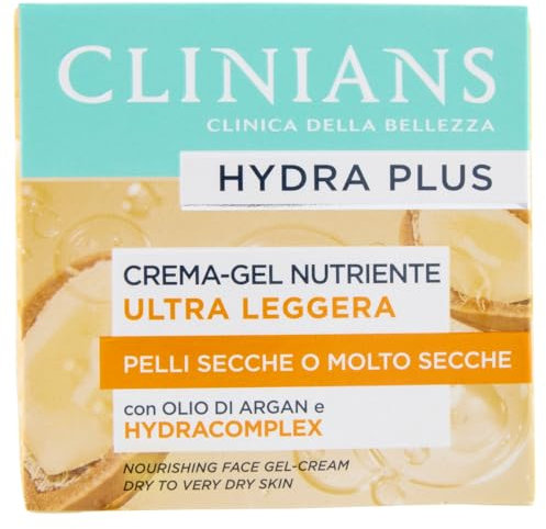 CLINIANS | Hydra Plus Crema-Gel Nutriente Ultra Leggera, Dermatologicamente Testato, Made in Italy, 50 ml