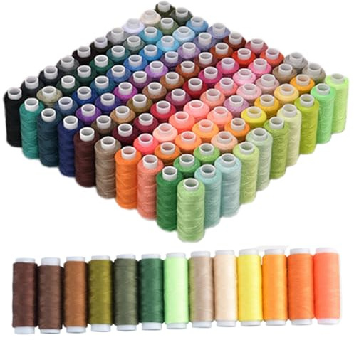 Tråd för sömnad 100 färger 199 m polyester broderi tråd set gör-det-själv kläder, sömnad och handstickning broderi tandtråd set för syentusiaster, broderitråd