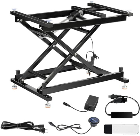 TOPTGO 30'' Electric Remote Control Dining Coffee Table Lift,110V-240V,Working Platform Computer Desk Electronic Scissor Lift,Adjustable Height Office Desk Lift with 330LBS Weight Capacity-Black