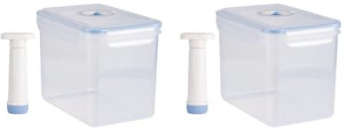 Feriuzymix Juego de 2 recipientes al vacío para ensaladas, comidas, alimentos secos, 3,6 L