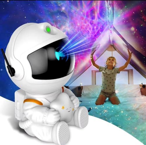 Galaxy Space Projector Night Light, LED Astronaut Design, Kids Room Decoration with Starry Sky Effects (1)