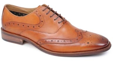 Catesby SC18231 Premium läderskor för män brogue formella bröllop extra vadderade skor för män, SOLBRÄNNA, 40.5 EU