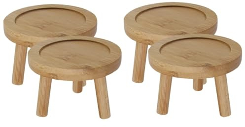 JOINPAYA 2 Series Bandejas De Bambú Macetas Soporte Cactus Suculentas Y Plantas Jardín Y Recogida Tierra Y Fáciles De Limpiar 2 Piezas*2