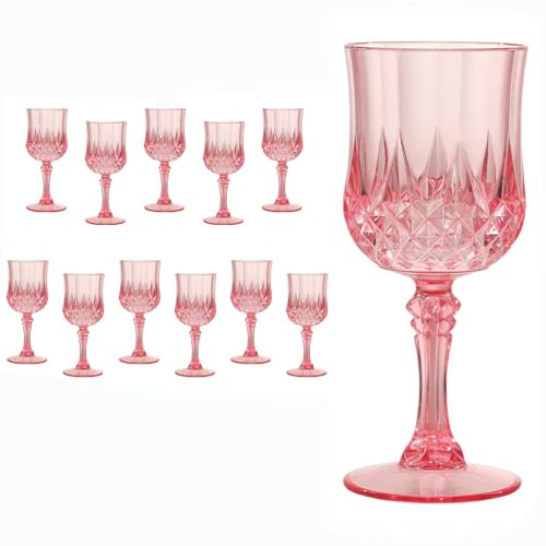 Bicchieri da vino in plastica per feste, ricevimenti di nozze, bicchieri grandi per eventi, forniture per eventi, stile vintage, riutilizzabili, bicchieri da cocktail sicuri, inodori, per uso