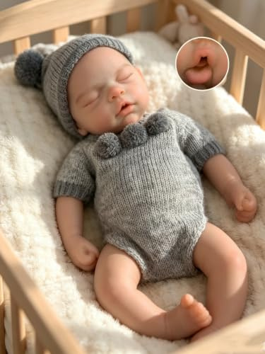 Aniiyy Bambola bambina in silicone morbido e resistente da 13 pollici con bocca aperta, sembra un neonato vero