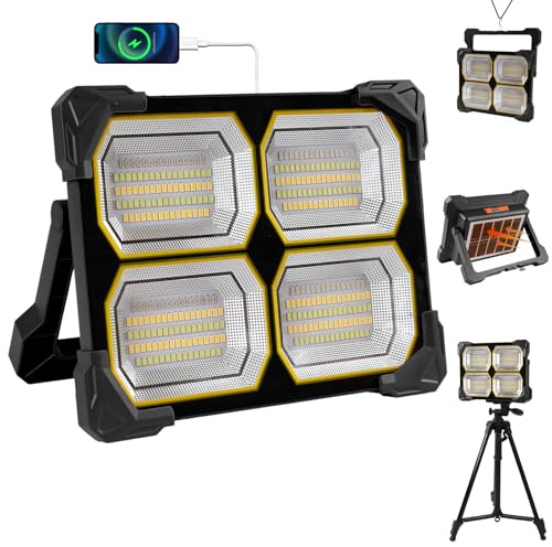 300W lampe led rechargeable 26000mAh projecteur led chantier projecteur solaire exterieur usb Solaire 5 Modes lampe de chantier Pour Camping, Chantier, Garage, Atelier