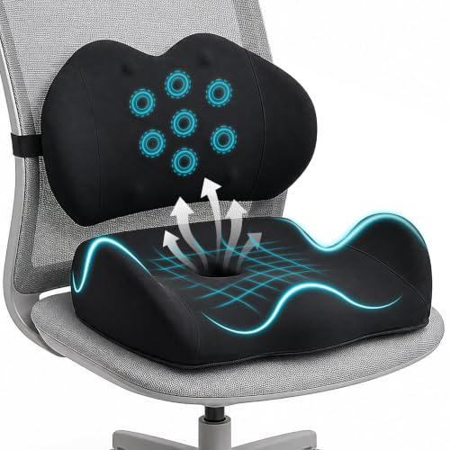 BRO Ergonomic Memory Foam Coccyx Cushion and Lumbar Support Cushion