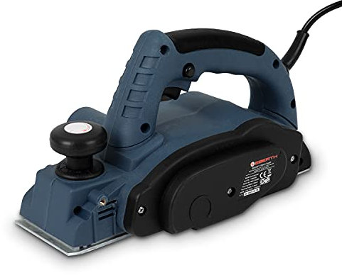 EBERTH Elektrohobel für Holz mit 900 Watt Leistung und 2,6mm Spantiefe, 82mm Hobelbreite, Hobelmaschine inklusive Parallel- und Tiefenanschlag und Staubsack, Hobel Elektrisch mit Einschaltsperre