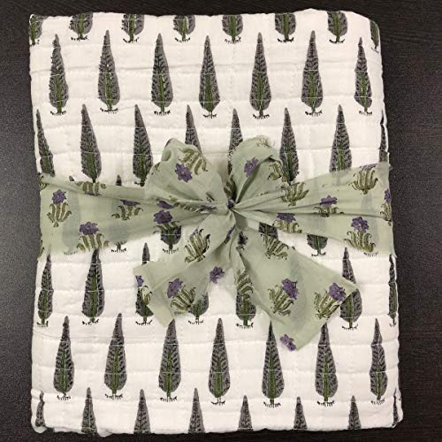 Trade Star Edredón de Mano con Estampado de Bloques Indio, Manta de Lujo para bebés, edredón de algodón Hecho a Mano, Manta de Cuna, edredón de bebé para Cuna, Manta de Abrigo