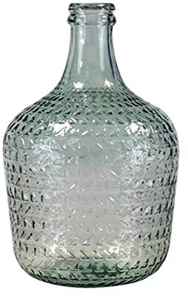 Garrafa Damajuana Relieve 12L Transparente – Vidrio Reciclado – Diseño Decorativo con Relieve – Ideal para Almacenaje o Elemento Decorativo