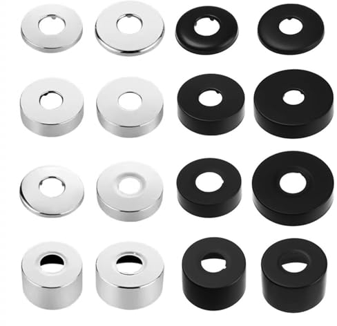 2 Stück Ø 21mm (1/2) Abdeckrosette Edelstahl, Rosette Wasserhahn Schwarz, Rohrabdeckung, Rosetten für Duscharmaturen, Wasserhähne, Eckventil (66 * 30)