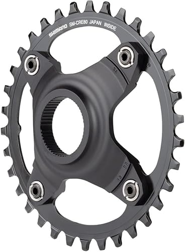 SHIMANO Steps SM-CRE80-B Chainring - 34T Without Chainguard, 55mm Chainline, Black