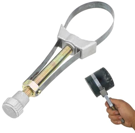 Ölfilterschlüssel Mit Stahl-Band,Ölfilterschlüssel,Federbandstahl Ölfilterschlüssel,Spannbereich Ø 65-105mm,Riemenschlüssel zum Entfernen von Ölfiltern,Für Autorücklichter,Nebelscheinwerfer,30*120cm