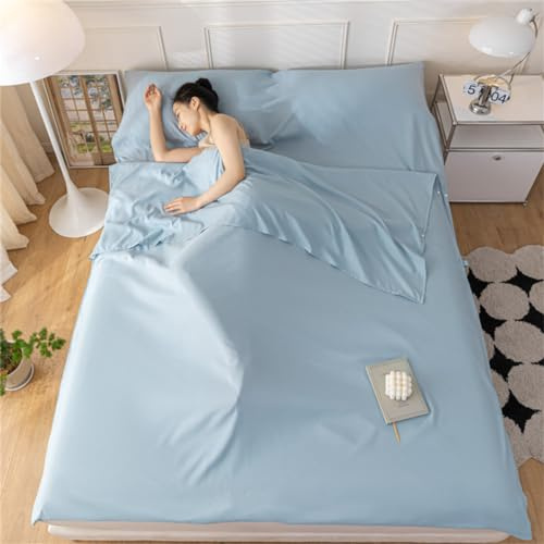 Sac De Couchage en Coton Drap De Couchage 1 2 Personnes Draps, avec Fente Couchage pour Oreiller pour Hôtel, Motel Et Voyage en Sac à Dos, Drap De Camping Léger