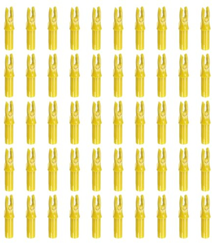 PATIKIL Nock per Frecce da Tiro con L'Arco 6,2mm 0.244, 50 Confezione Inserisci Sostituzione Cocca Freccia per Riprese, Giallo