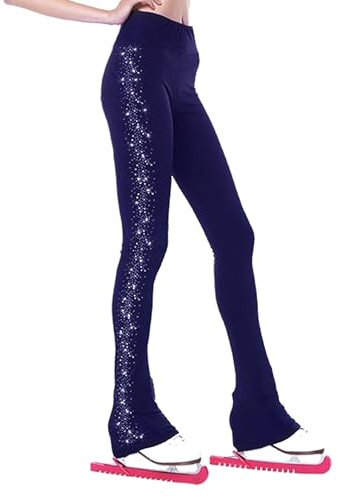 LIUHUO Konståkning byxor flickor träningskläder kvalitetskristaller svart barn skridskoåkning leggings