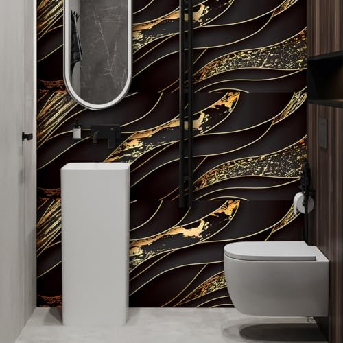 Fliesenaufkleber Schwarzer Marmor Klebefliesen Küche 3d Wandpaneele Selbstklebend PVC Fliesenaufkleber Bad Wasserdicht Selbstklebende Fliesen Leicht Zu Schrubben Fliesensticker10 PC(10x10cm)